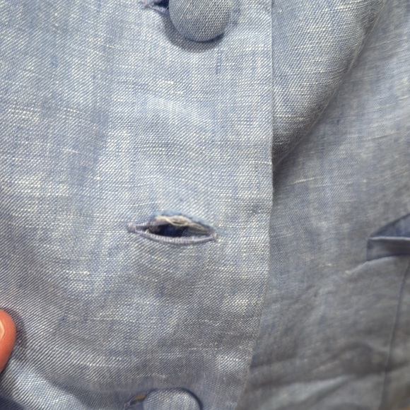 J. Crew French Blue Buttoned linen top new with tags size 2 - Picture 4 of 4